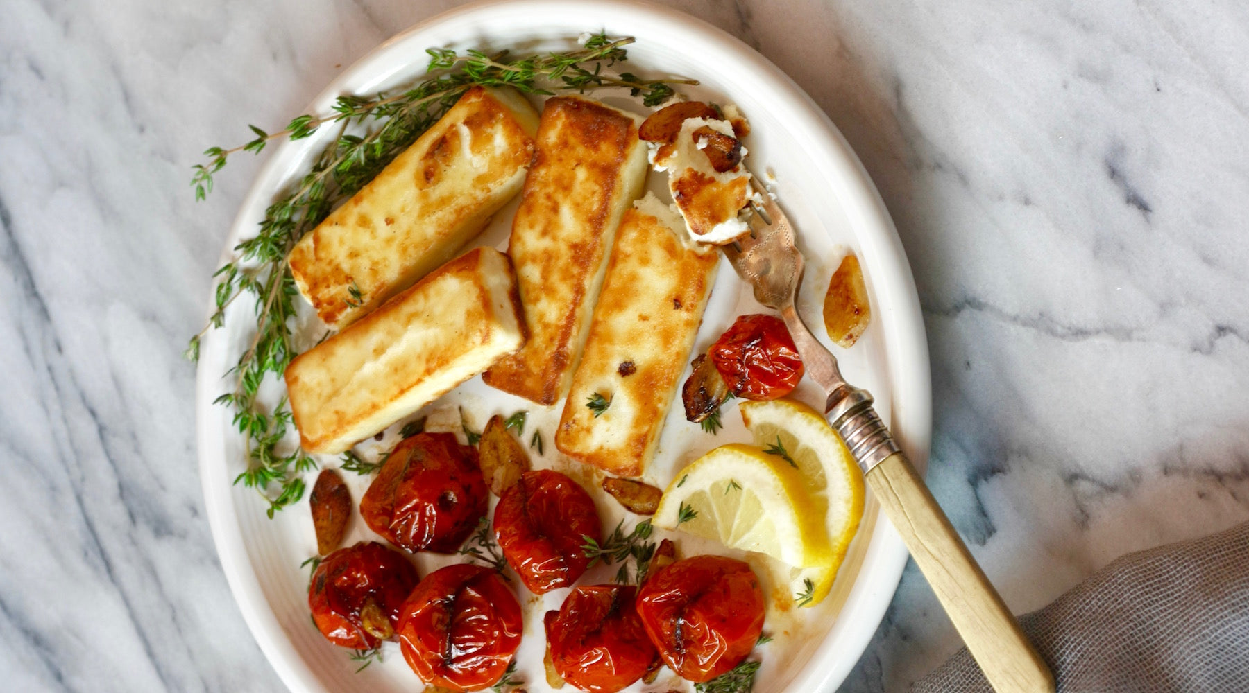 Halloumi Cheese Saganaki with Blistered Tomatoes
